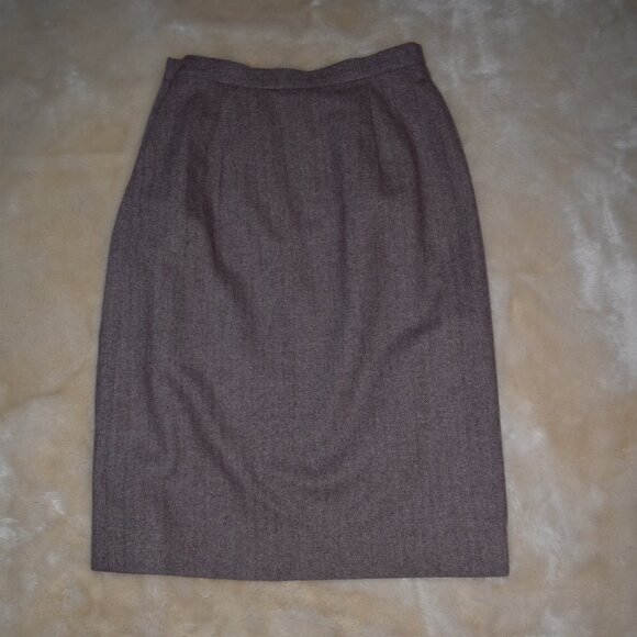 Vintage Kirkland Hall Wool Midi Skirt Maroon Size 14 - Picture 2 of 9